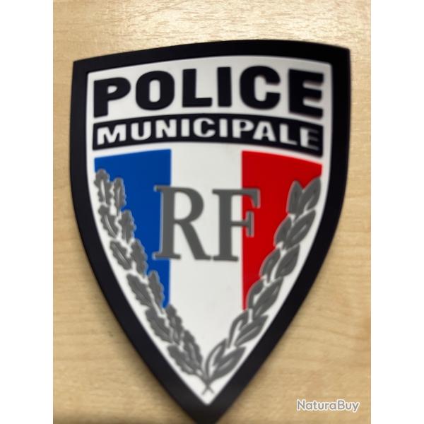 Ecusson Police Municipale gomme BLANC