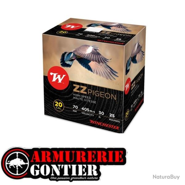 Cartouches WINCHESTER ZZ PIGEON Cal.20/70 N�7.5 bourre jupe 30G