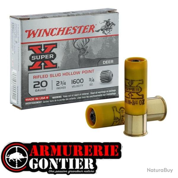 Cartouches WINCHESTER SLUG SUPER X 20/70 21G X5