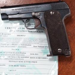 PISTOLET RUBY WW1 VESTA 1912 NEUTRALISATION UE - FRANCE PREMIERE GUERRE MONDIALE France 1ere GM Cat&eacute;