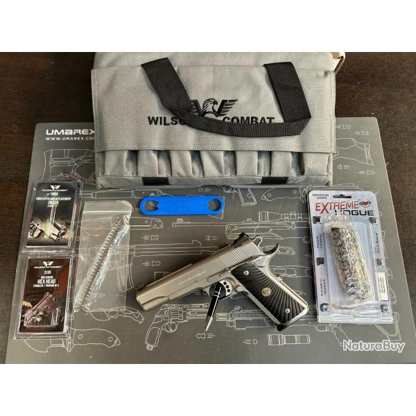 Occasion BF 24 ! Pistolet Wilson Combat CQB Elite Inox 1911 Cal.9x19