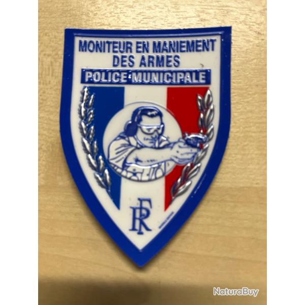Police Municipale /moniteur en maniement des armes /ecusson patch plastifi