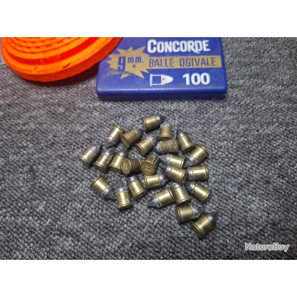Balle 9mm - OGIVALE - Sachet de 25 Munitions  - Concorde