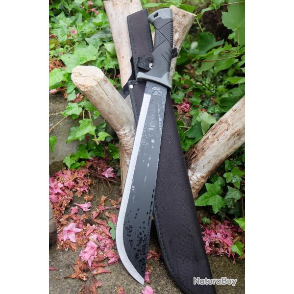 Bowie Couteau Machette Survie Alaska Trekking Lame Acier 3Cr13 Etui Nylon Survivaliste