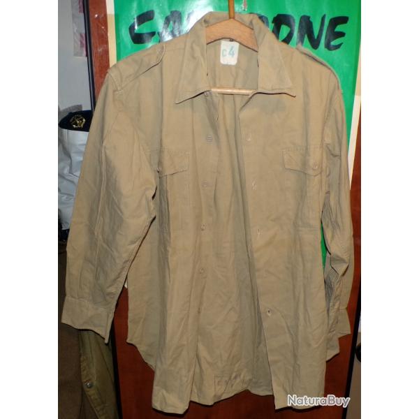 CHEMISE MILITAIRE DE L'ARMEE FRANCAISE ,Taille 4 C SOIT XL EN CIVIL, FABRICATION FRANCAISE A NANTES,