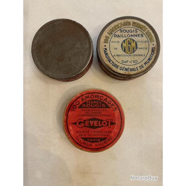 Vends lot de 3 bo�tes d'amorces pour cartouches de chasse