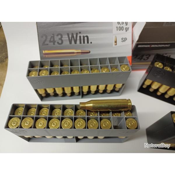 Vend lot de 80 �tuis 243winchester