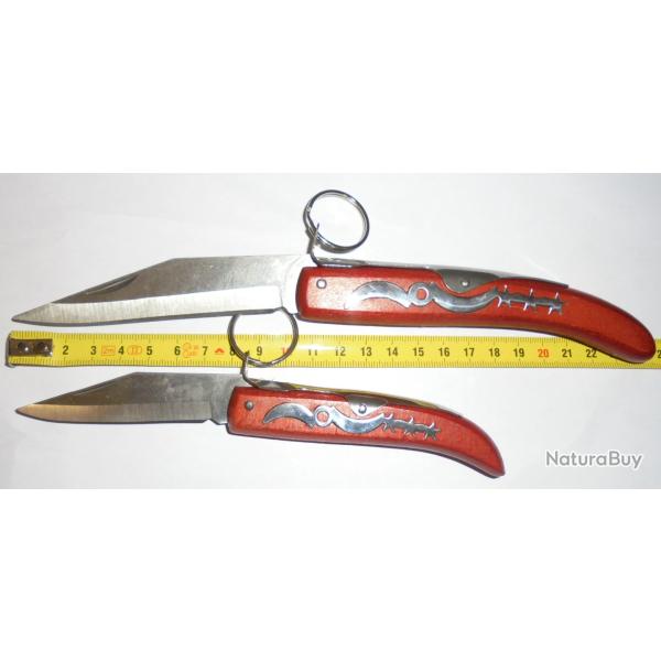 NEUF LOT 2 GRAND et PETIT COUTEAU DE POCHE PLIANT A PALME CRAN STYLE OKAPI SANS MARQUE