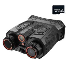 Jumelles Vision Nocturne 4K UHD 48MP Wi-Fi T&eacute;l&eacute;m&egrave;tre Boussole 800m Batterie 10000mAh Carte 64Go Noir