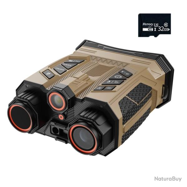 Jumelles de Vision Nocturne Infrarouge DV99 4K UHD 48MP T�l�m�tre Wi-Fi Boussole Digitale 32G Kaki
