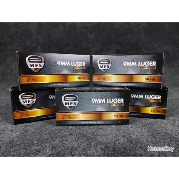 OFFRE BLACK FRIDAY - Cartouches MFS cal. 9x19 FMJ 124gr - lot de 250