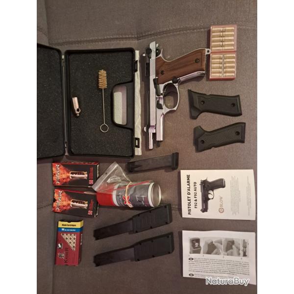 BLOW F92 FULL AUTO tat neuf chageurs 17 coup d'origine + 2 chargeurs 31 coup neuf + munitions + ...