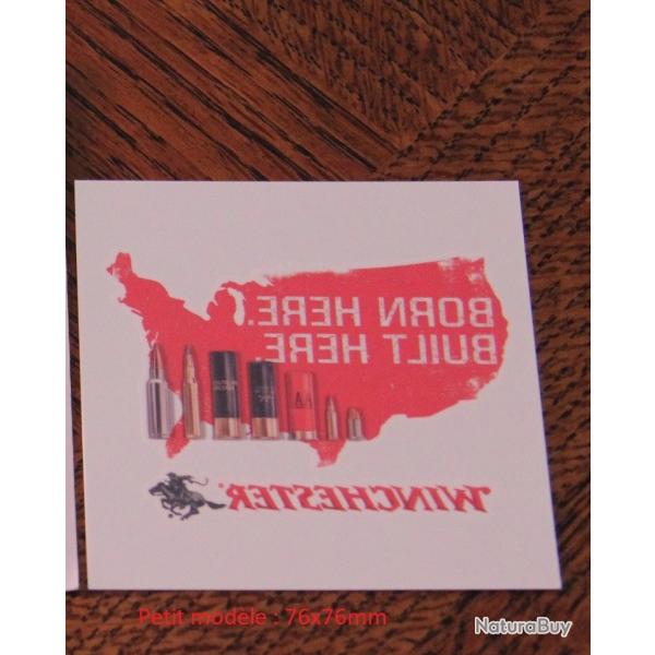 Autocollant  " BORN HERE BUILT HER Winchester : Petit Modle