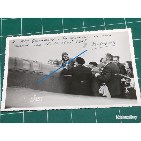 DEDICACEE PAR ANDREE DUPEYRON 1928 PHOTO MODERN STUDIO MONT DE MARSAN TIRAGE ARGENTIQUE