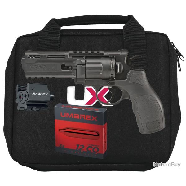 Pack revolver CO2 Umarex Tornado canon de 4" bronz� Cal.4,50mm BB'S 10CPS