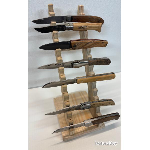 PRESENTOIR A POSER 15 COUTEAUX en BOIS massif de SAPIN