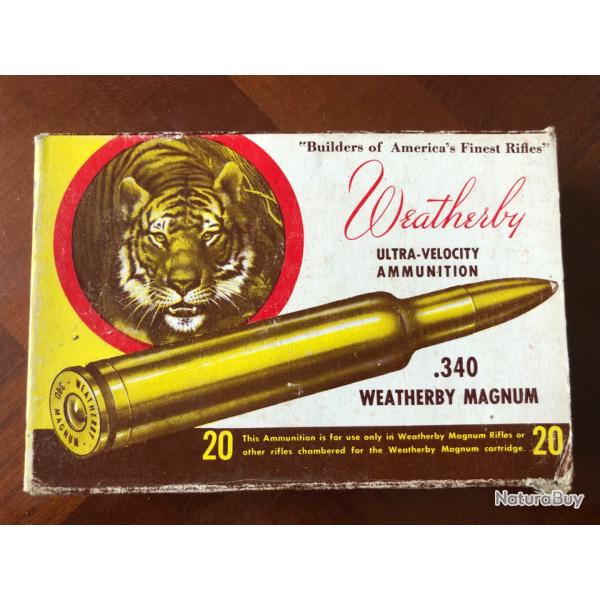 Bote de munitions 340 weatherby magnum
