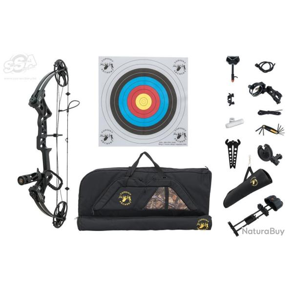 Pack Arc � poulie TOPOINT M1 Deluxe - Droitier / 20-70 lbs / Noir