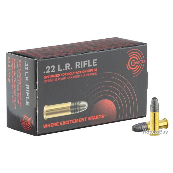 Geco Rifle 40gr Cal. 22LR - Lot de 1000 munitions