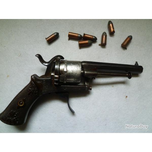 REVOLVER A BROCHES 7 M/M CADRE BRONZE,  BARILLET CHROME