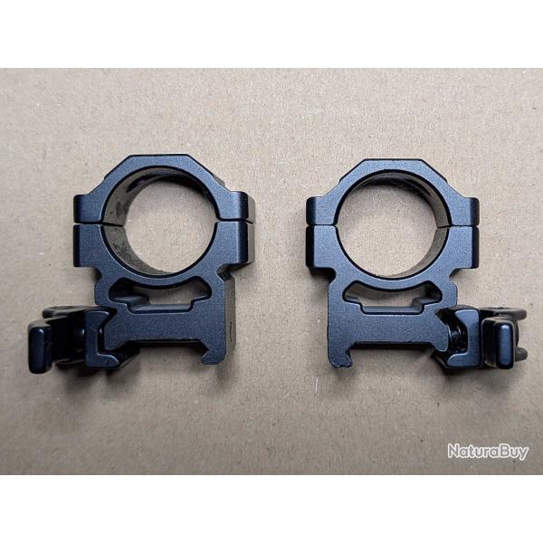 Collier montage rapide UTG pour rail picatinny pour lunette diamtre 25,4 mm