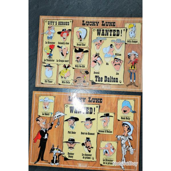 DEUX PLAQUES UNIVERS LUKY-LUKE DE L'ANNEE 2003 EN TRES BON ETAT**COLLECTION**