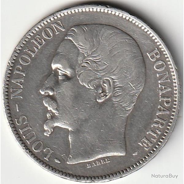 Pi�ce de Monnaie ARGENT France 5 francs LOUIS NAPOLEON BONAPARTE 1852 PARIS