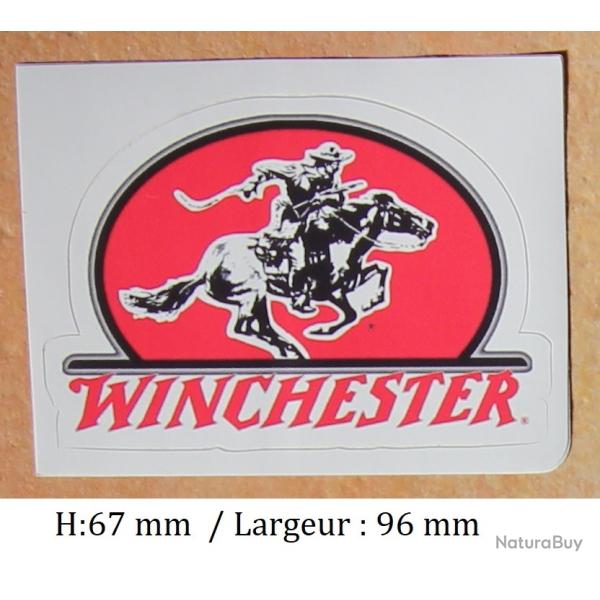 Autocollant :   Winchester  " ovale fond  Rouge "