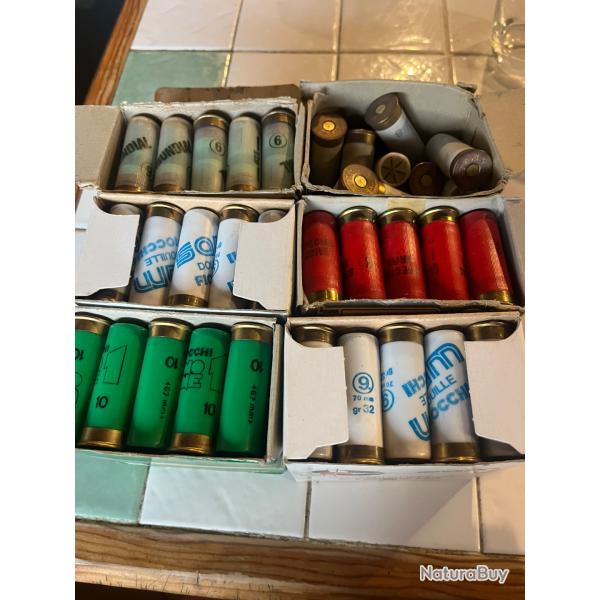 Lot de 140 cartouches Fiocchi, Sam, tunet ...