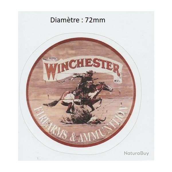 Autocollant :   Winchester  " Rond fond  marron "