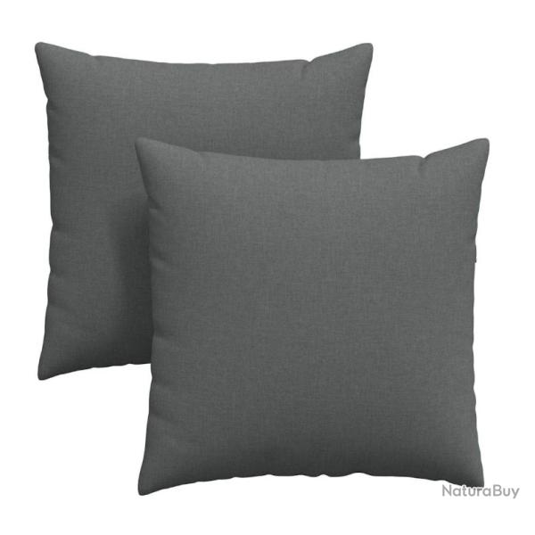 Coussins canap tissu gris fonc 60x60 cm rembourrs housses amovibles