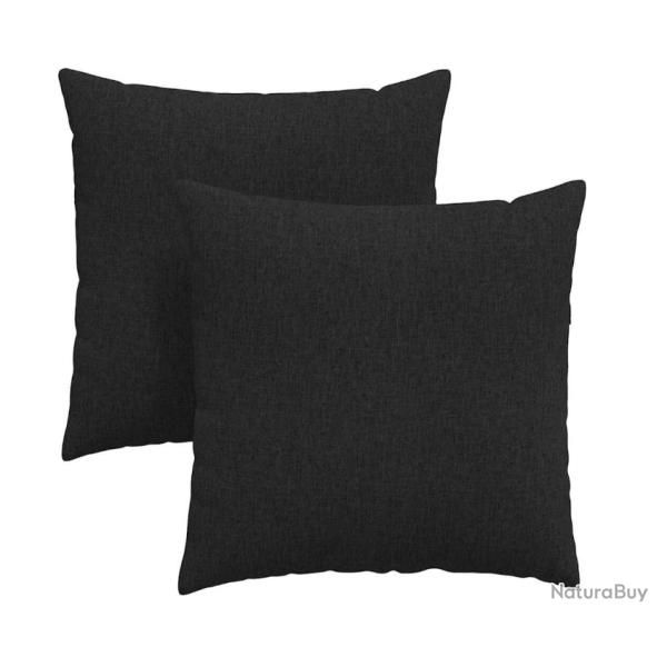 Coussins canap tissu noir 60x60 cm rembourrs housses amovibles