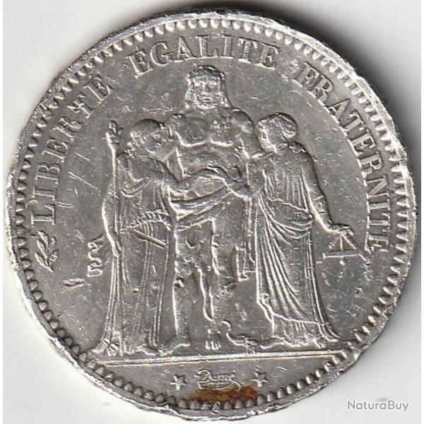 Monnaie ARGENT France 5 francs Hercule IIIe R�publique 1873 Paris Vendue au prix de l'argent