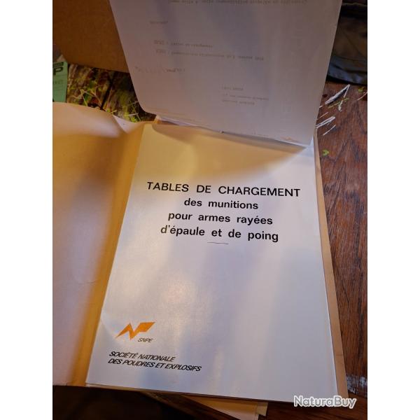 Tables de chargement de munitions SNPE