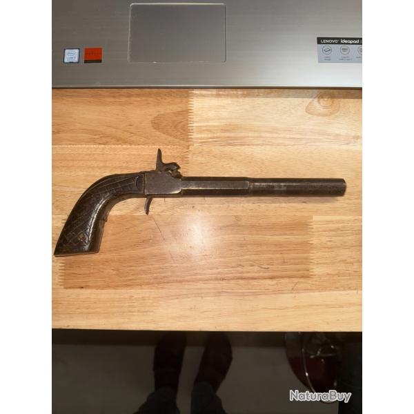 PISTOLET A PERCUSSION A RESTAURER MAIS FONCTIONNEL