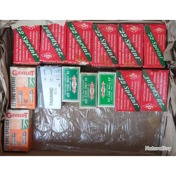 Lot de cartouches 22LR d'poque en parfait tat de tir ou pour collection