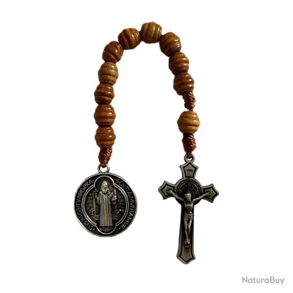 Dizainier en bois - M�daille de Saint Benoit