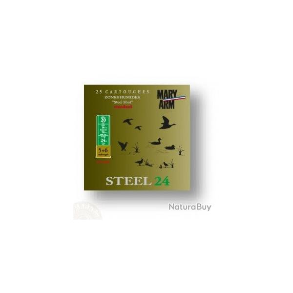 LOT DE 100 CARTOUCHES MARY ARM STEEL NICKEL CAL 20X70 24GR 5+6