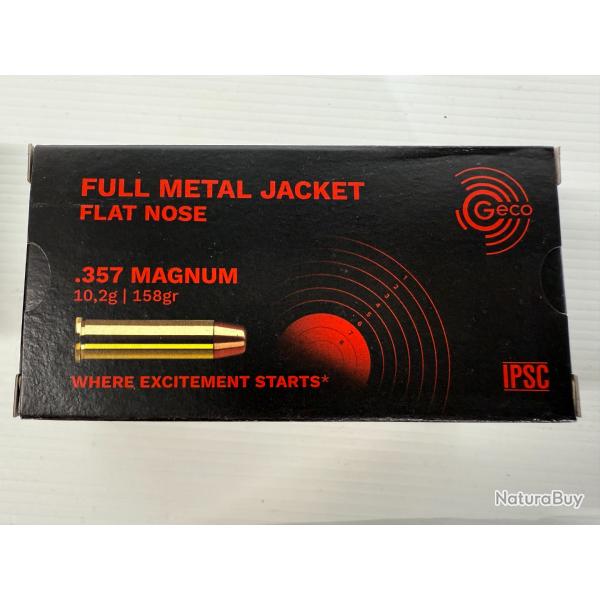 GECO CAL 357 MAG FMJ 10.2/158GR VENDU PAR 8  BOITES DE 50 BALLES FRAIS DE PORT OFFERT