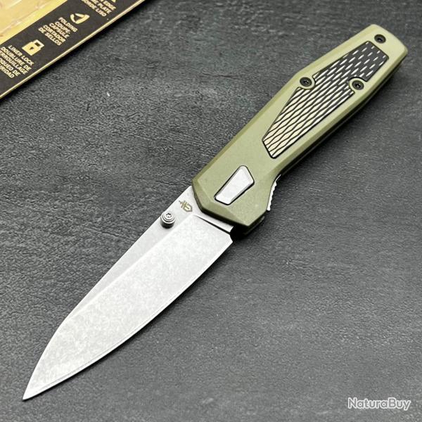 Couteau Gerber Fuse Green Manche GRN Lame Acier 7Cr17MoV Linerlock Clip