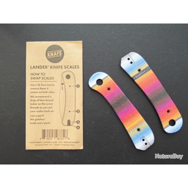 KNAFS plaquettes en G10 Mexican Blanket SERAPE pour couteau Lander 1 r�f 00089 NEUF