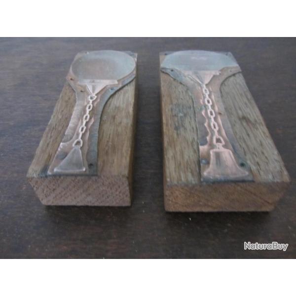 2 Tampons d'imprimerie cuivre 1930