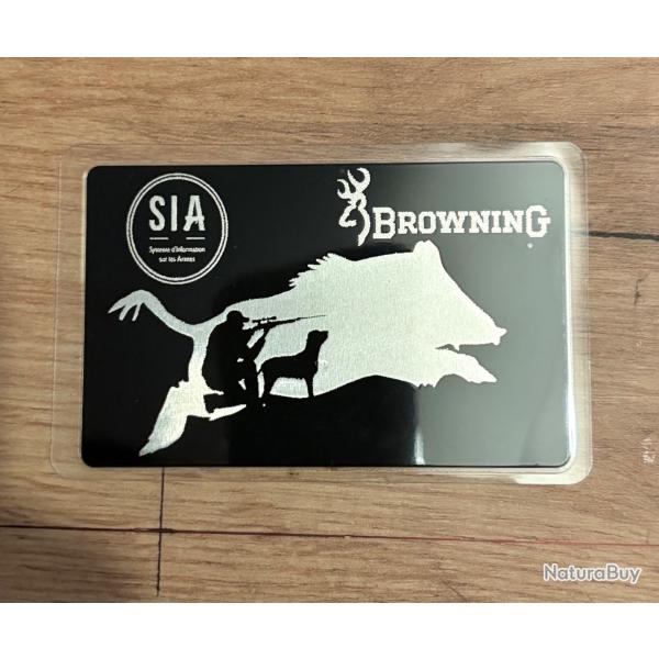 Carte SIA Browning chasseur ou tir sportif protection plastifi� personnalisation au choix B