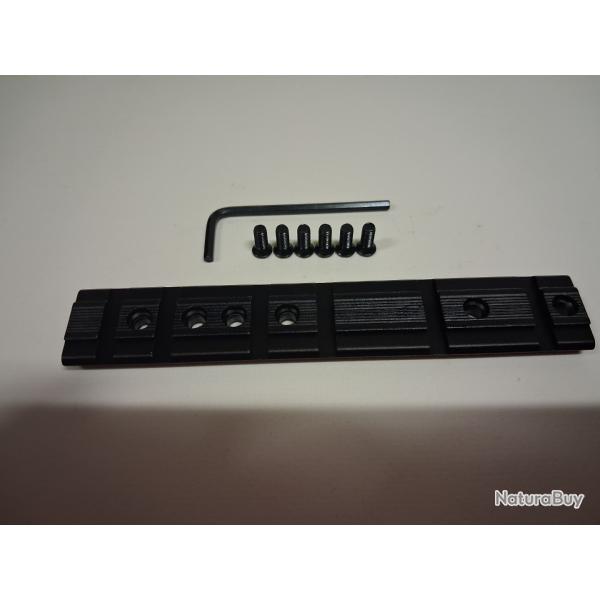Rail picatinny pour montage optique acier pr-perc aux ctes standard avec vis M4.5
