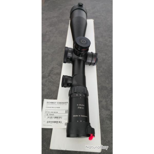 SCHMIDT ET BENDER PMII FFP  0,1 MRAD CW LP/MTC/DT/ST/ZS 5-25X56 MSR  REF 677-911-842-B8-B4