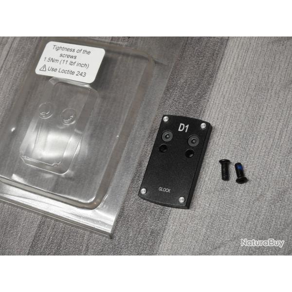 Plaque montage point rouge red dot docter pour glock