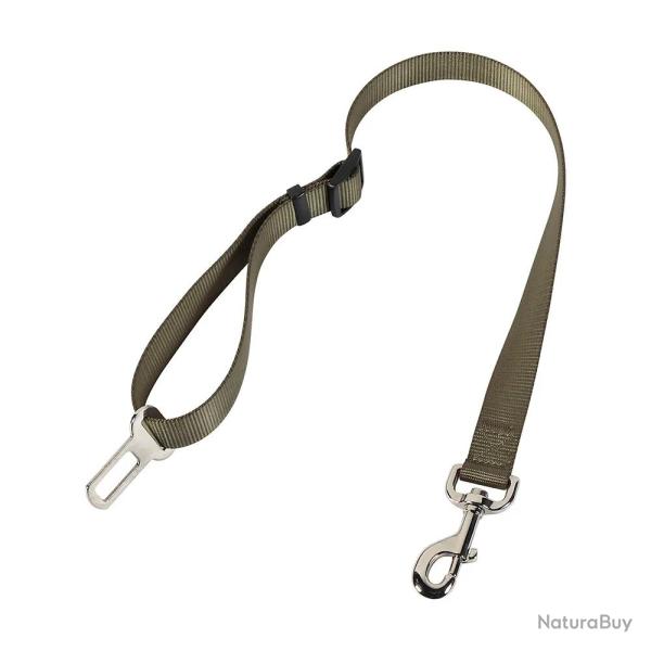 Laisse s�curit� voiture 75 cm kaki r�glable