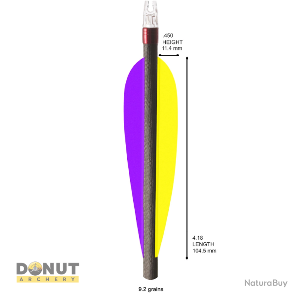Plume de flche Plastique Flex-Fletch FFP418 (par 100) - Phantom Clear