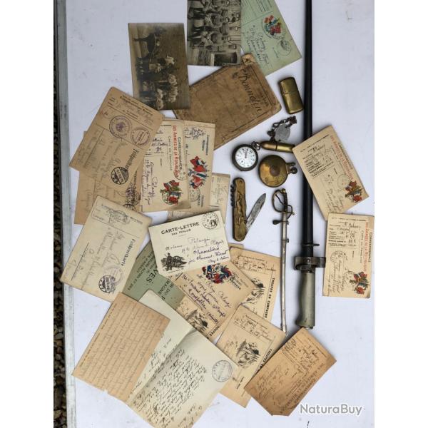 Lot ancien poilu , correspondances et autres.