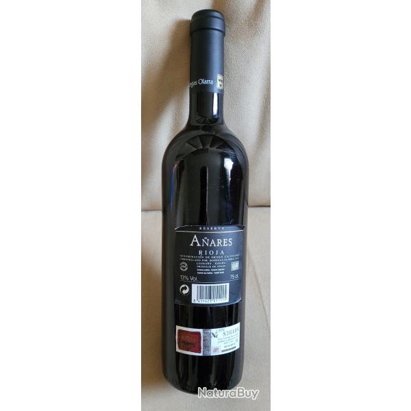 Bouteille de VIN ROUGE RIOJA A�ARES 2002 (R�serve) - (ESPAGNE)